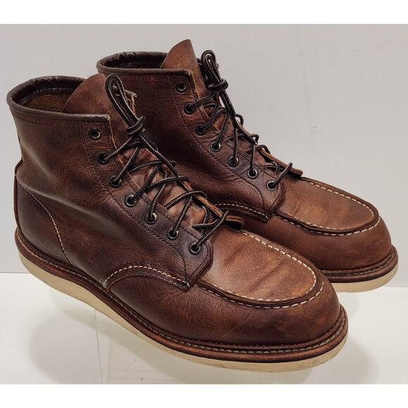 Red Wing Heritage 6" MOC Toe Boots Mens 1907 Copper Rough & Tough Sz 10.5 D - Picture 1 of 9